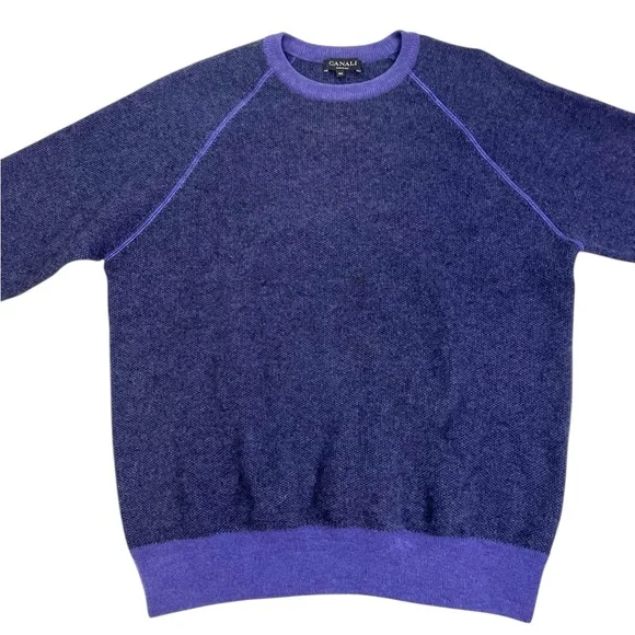 Canali Men's Violet Crewneck Sweater - Picture 2 of 9